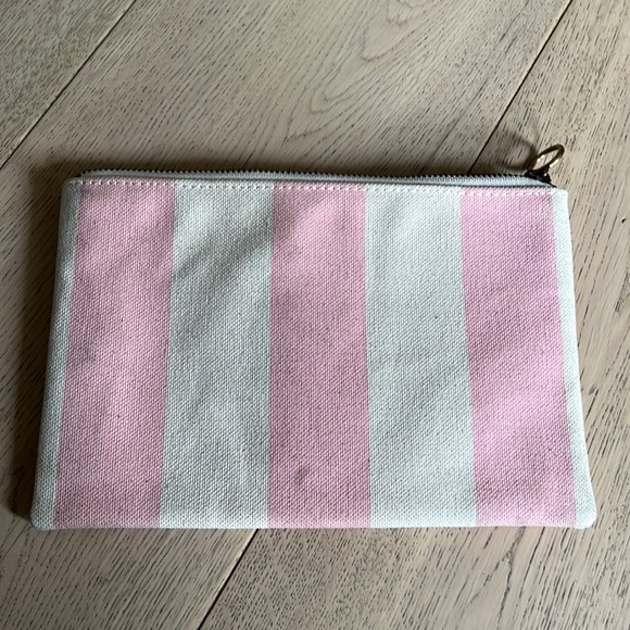Madewell pink and cream striped canvas pouch - Picture 1 of 6